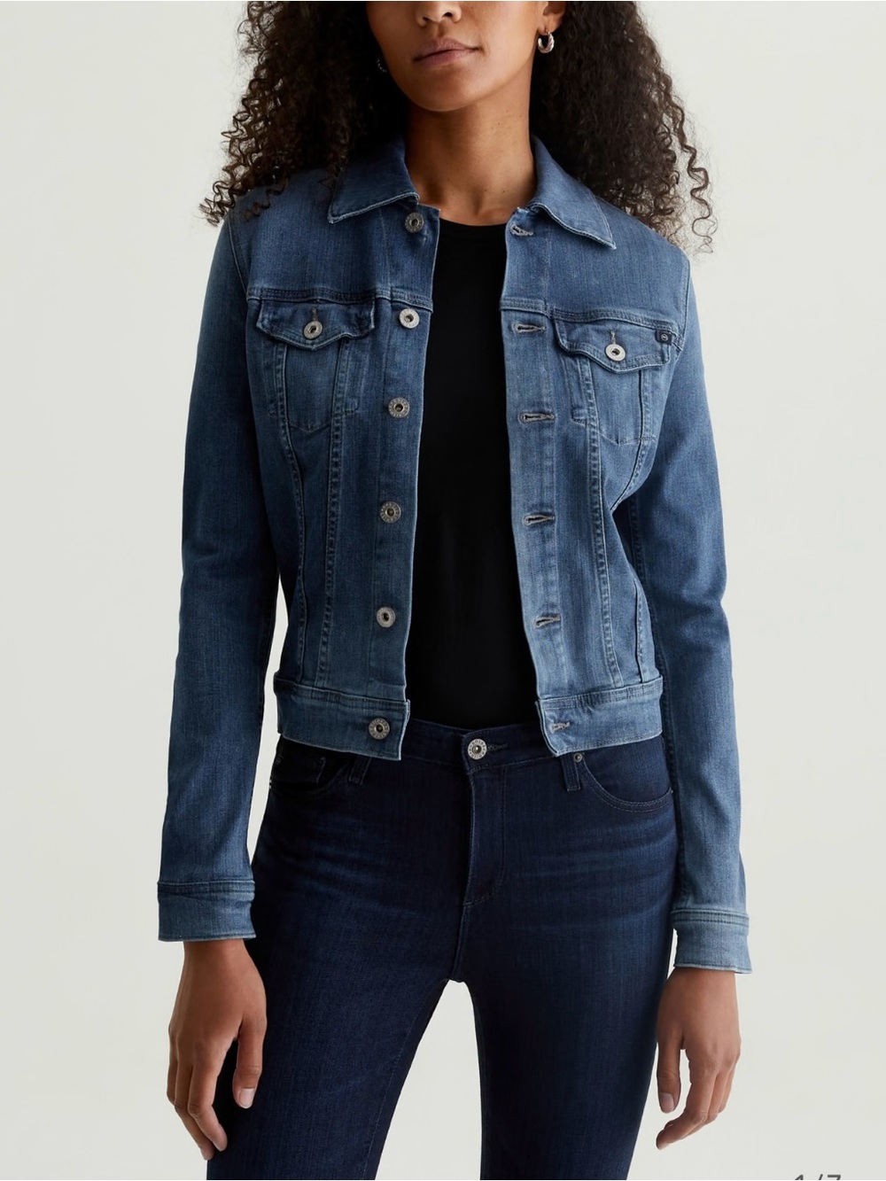 Ag Adriano Goldschmied Medium Blue Denim Jacket - Picture 2 of 5